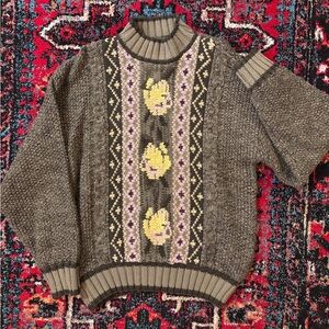 Vintage Unionbay 90’s Knit Sweater with Floral Pattern